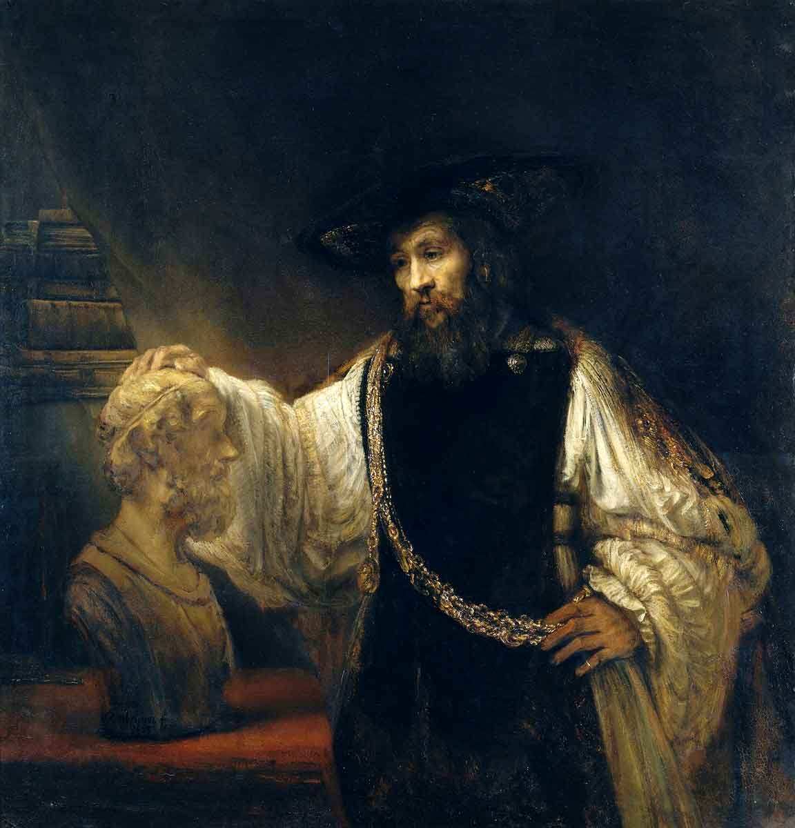 aristotle homer painting rembrandt